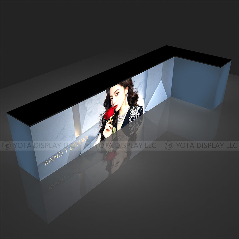 Light Box Counter | L Shape | 5'(L1) x 13'(L2) x 1.7'(D)x 3'(H)