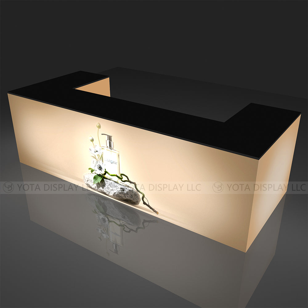 Light Box Counter | U Shape | 10'(L1) x4'(L2) x 1.7'(D) x 3'(H)