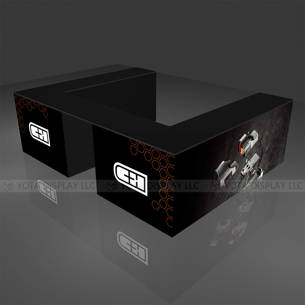 Light Box Counter | U Shape | 10'(L1) x8'(L2) x 1.6'(D) x 3'(H)