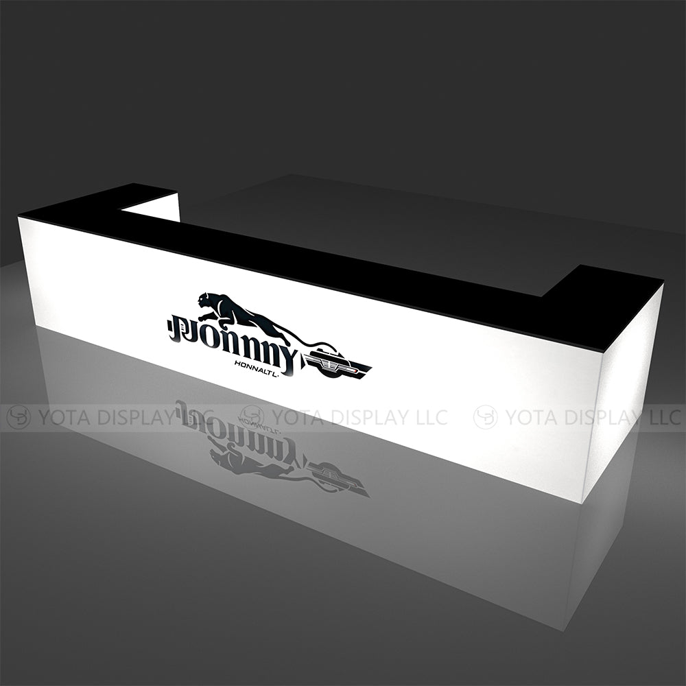 Light Box Counter | U Shape | 15'(L1) x4'(L2) x 1.7'(D) x 3'(H)