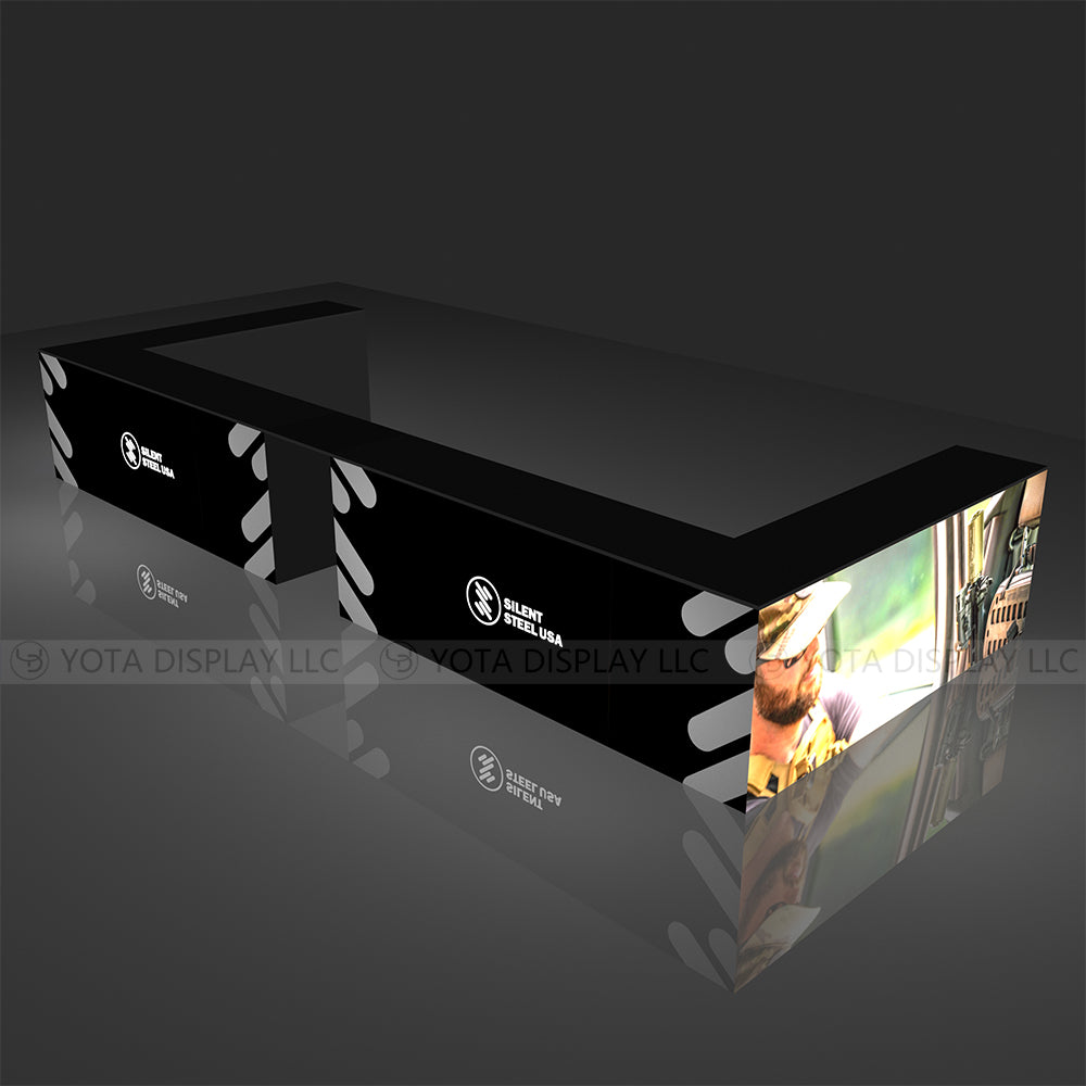 Light Box Counter | U Shape | 20'(L1) x8'(L2) x 1.6'(D) x 3'(H)