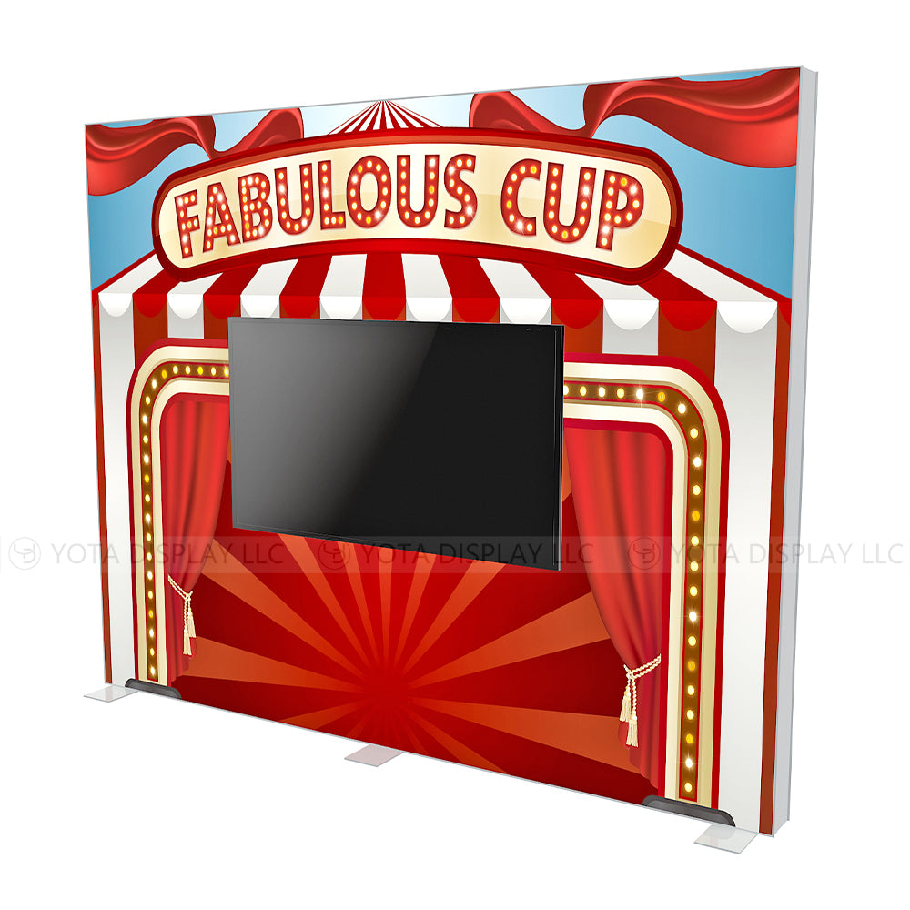 Light Box Wall, 10'(W) x 8'(H) | 3m(W) x 2.4m(H) with TV