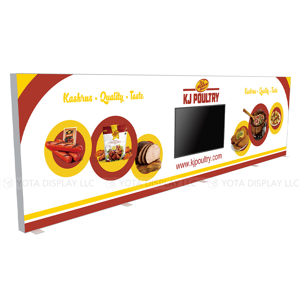 Light Box Wall, 30'(W) x 8'(H) | 9m(W) x 2.4m(H) with TV