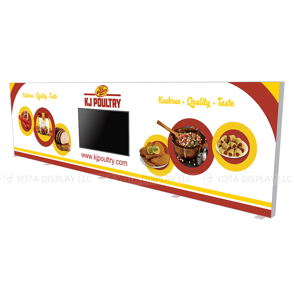 Light Box Wall, 30'(W) x 8'(H) | 9m(W) x 2.4m(H) with TV