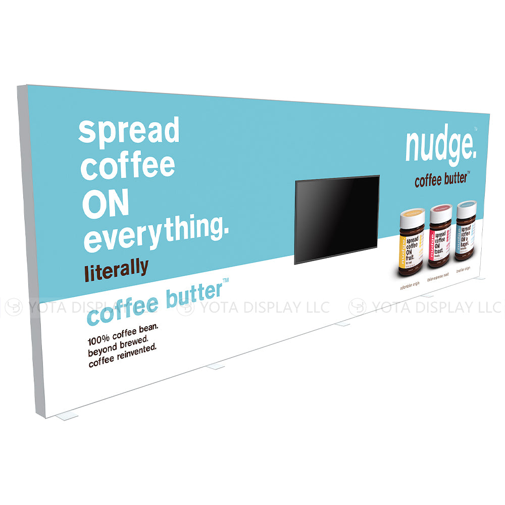 Light Box Wall, 30'(W) x 10'(H) | 9m(W) x 3m(H) with TV