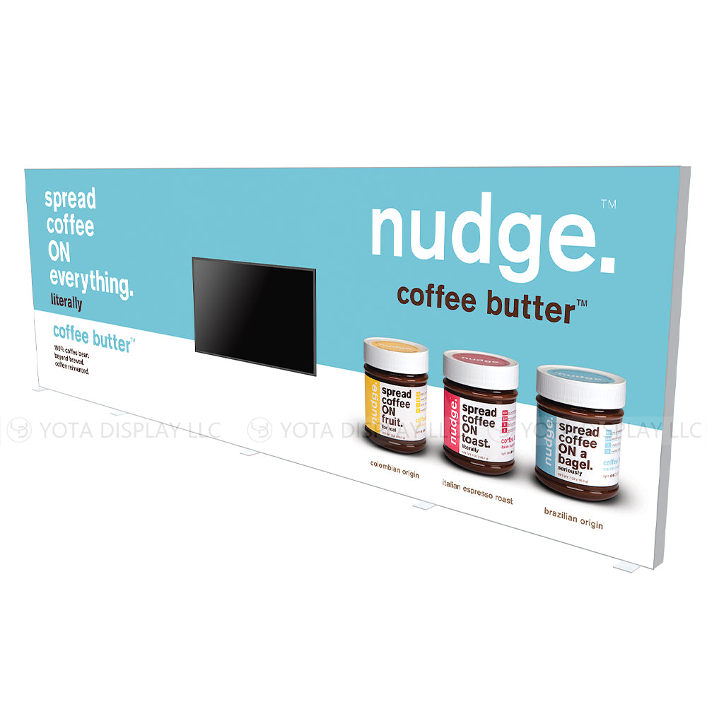 Light Box Wall, 30'(W) x 10'(H) | 9m(W) x 3m(H) with TV