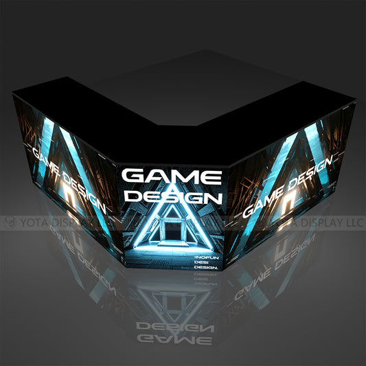 Light Box Counter | L Shape | 5'(L1) x 2'(L2)x 5'(L3) x 1.7'(D)x 3'(H)with Angle