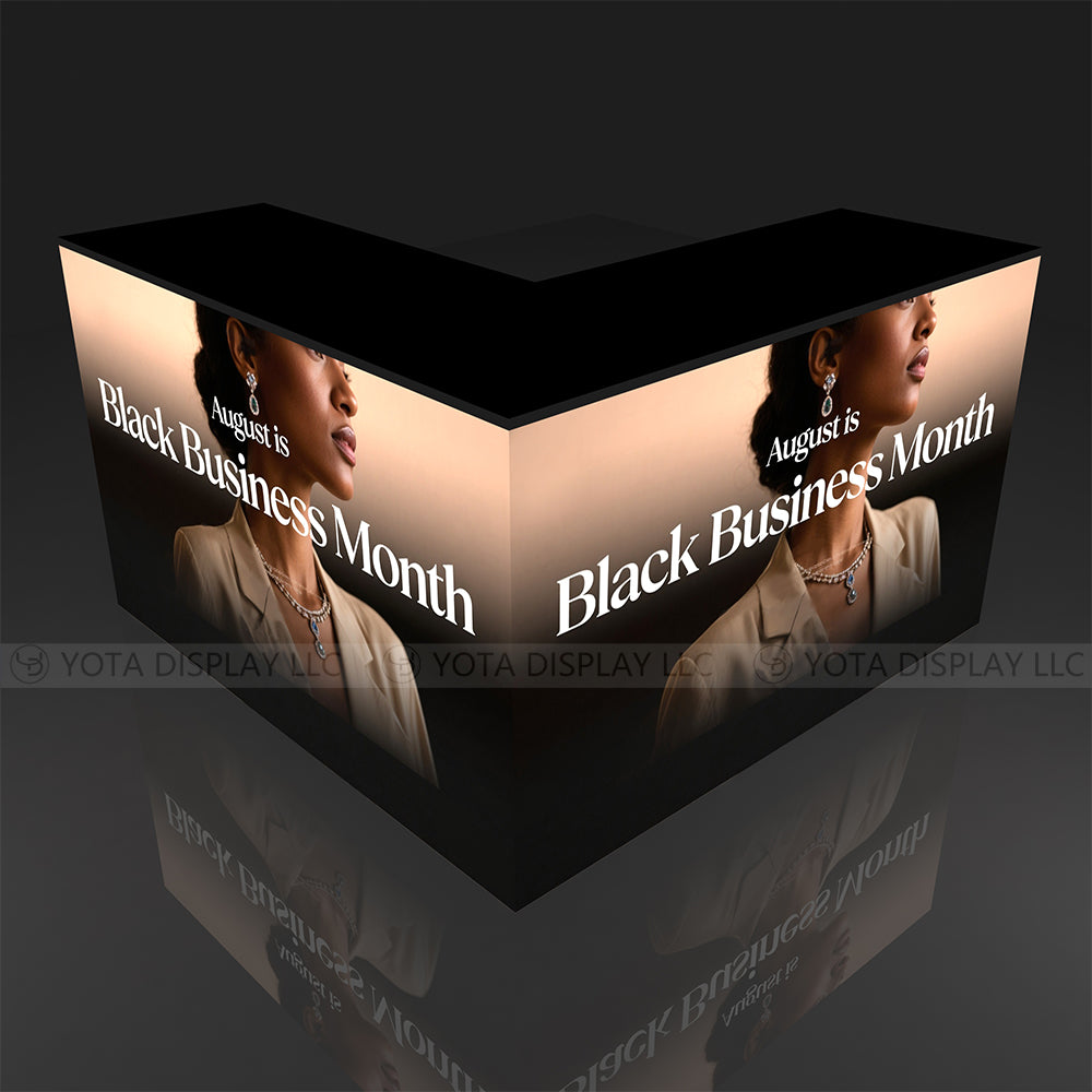 Light Box Counter | L Shape | 5'(L1) x 5'(L2) x 1.7'(D)x 3'(H)