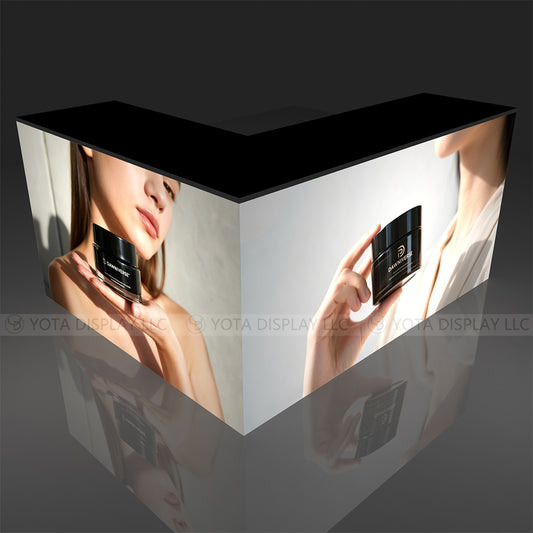Light Box Counter | L Shape | 5'(L1) x 6'(L2) x 1.7'(D)x 3'(H)