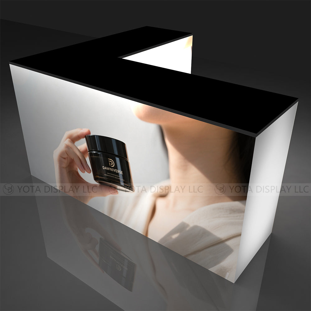 Light Box Counter | L Shape | 5'(L1) x 6'(L2) x 1.7'(D)x 3'(H)