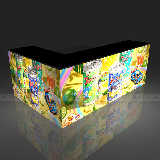Light Box Counter | L Shape | 5'(L1) x 8'(L2) x 1.7'(D)x 3'(H)