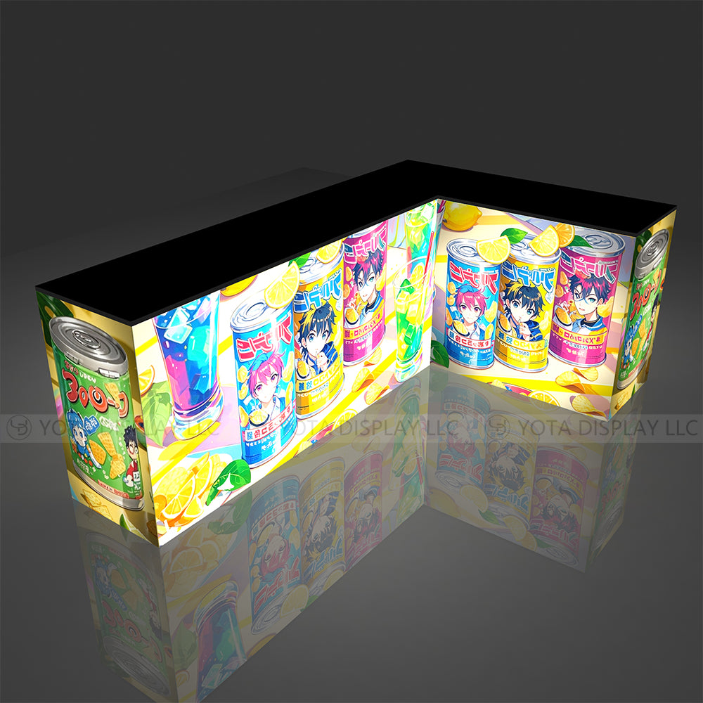 Light Box Counter | L Shape | 5'(L1) x 8'(L2) x 1.7'(D)x 3'(H)