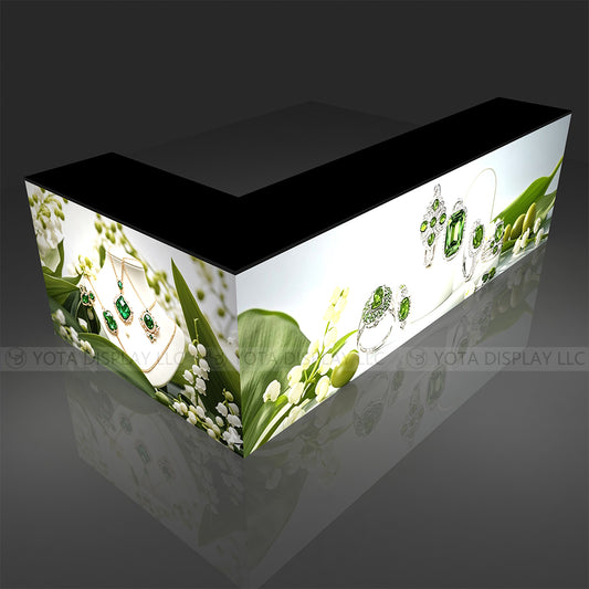 Light Box Counter | L Shape | 5'(L1) x 10'(L2) x 1.7'(D)x 3'(H)