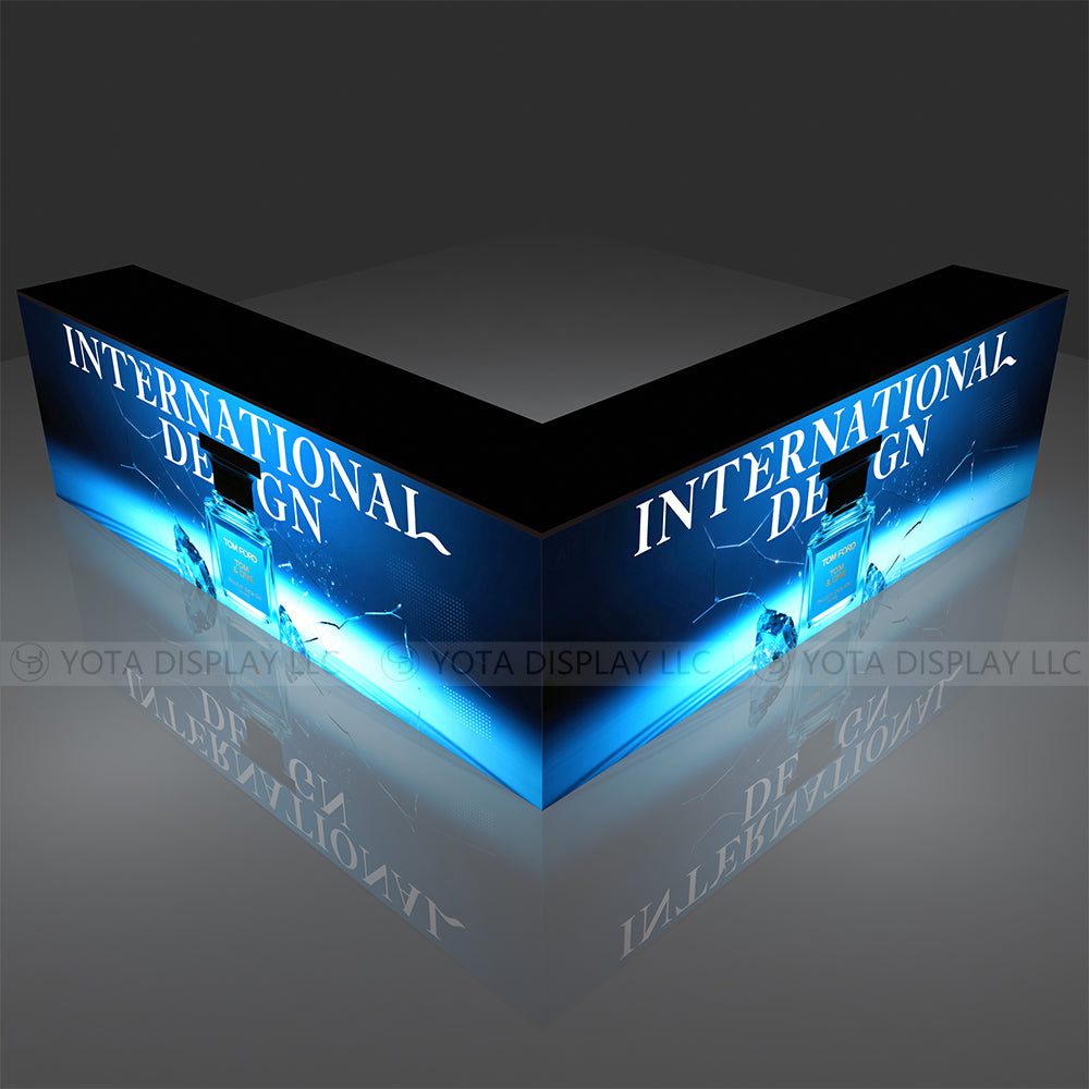 Light Box Counter | L Shape | 10'(L1) x 10'(L2) x 1.7'(D)x 3'(H)