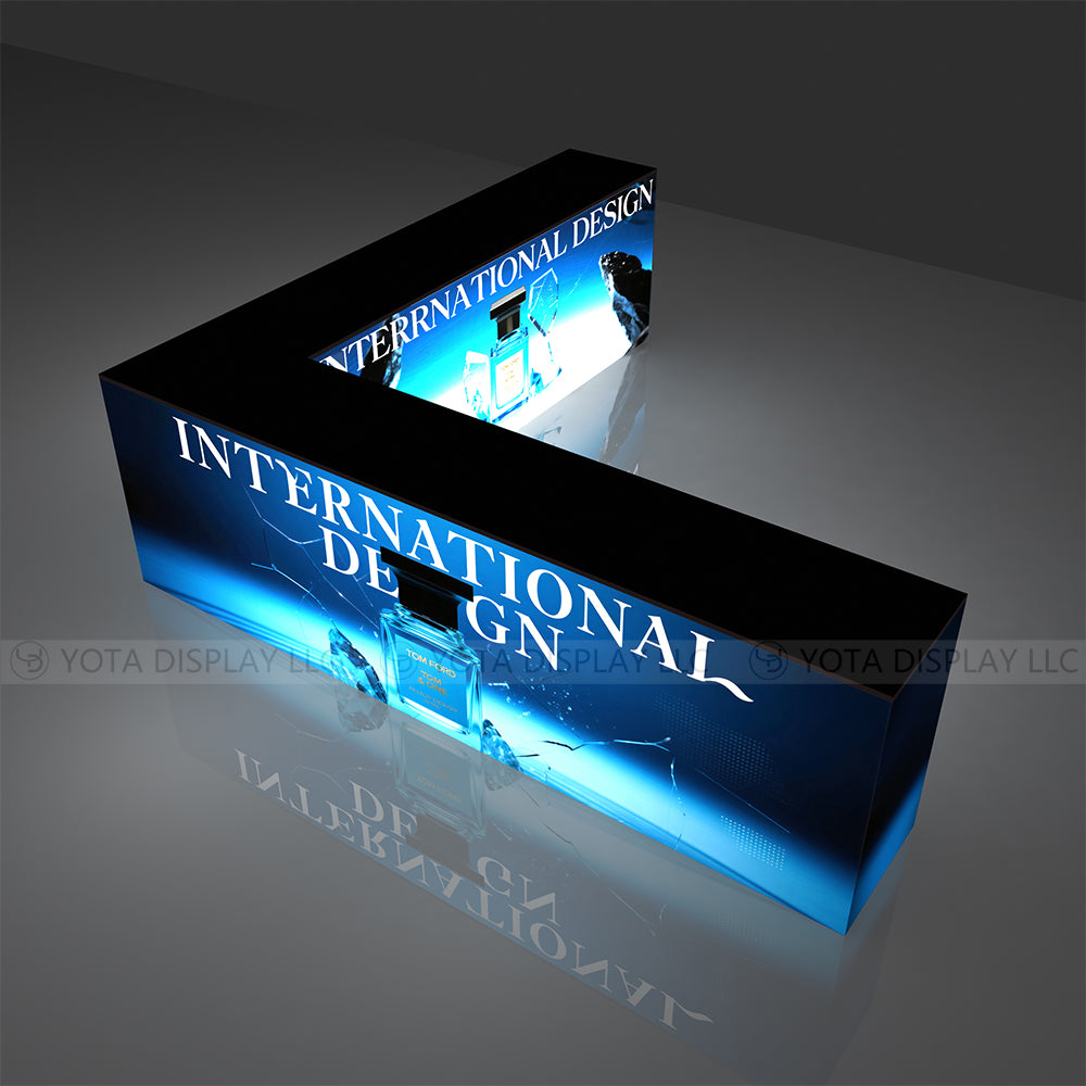 Light Box Counter | L Shape | 10'(L1) x 10'(L2) x 1.7'(D)x 3'(H)