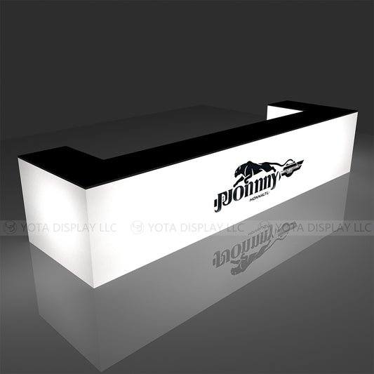 Light Box Counter | U Shape | 15'(L1) x4'(L2) x 1.7'(D) x 3'(H)