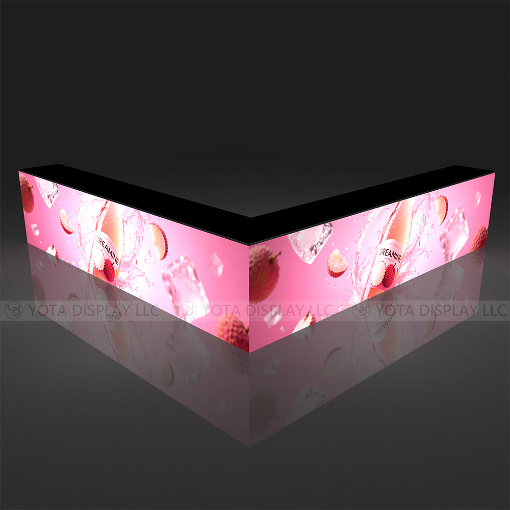 Light Box Counter | L Shape | 13'(L1) x 13'(L2) x 1.7'(D)x 3'(H)