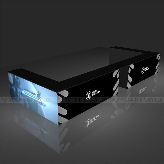 Light Box Counter | U Shape | 20'(L1) x8'(L2) x 1.6'(D) x 3'(H)